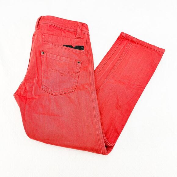 Diesel Darron Regular Slim Tapered Leg Denim Jeans Red Size 30 x 32 L - Picture 10 of 10